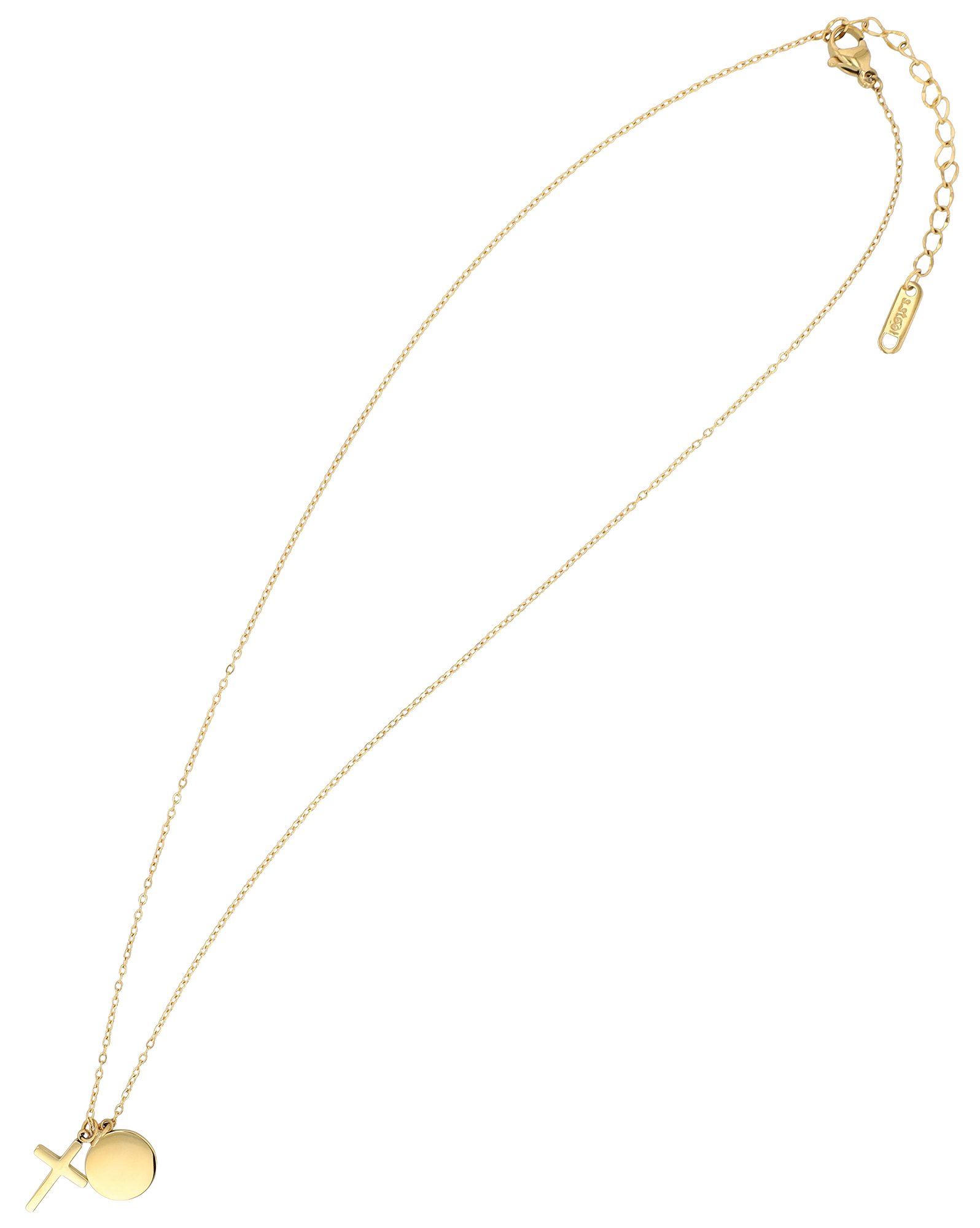 Halskette – Kreuz & Goldfarbend