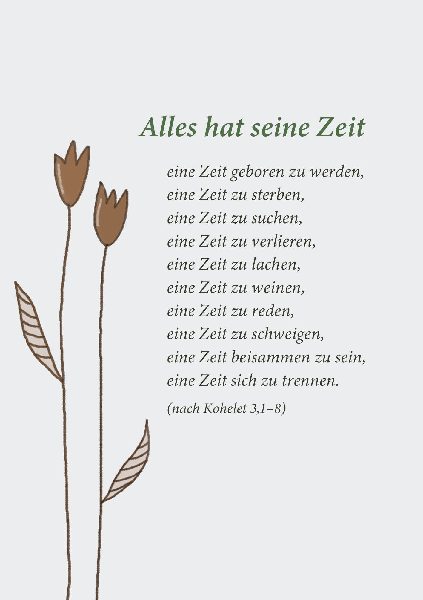 Karte zur Trauer – Alles hat seine Zeit