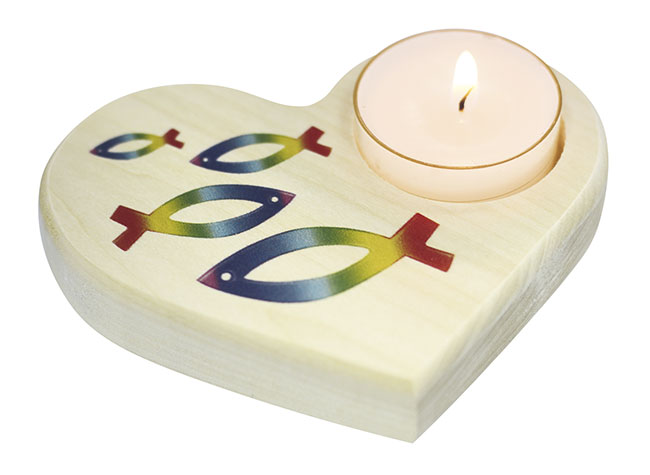 Teelichthalter Herz - Regenbogenfische Teelichthalter Herz - Regenbogenfische