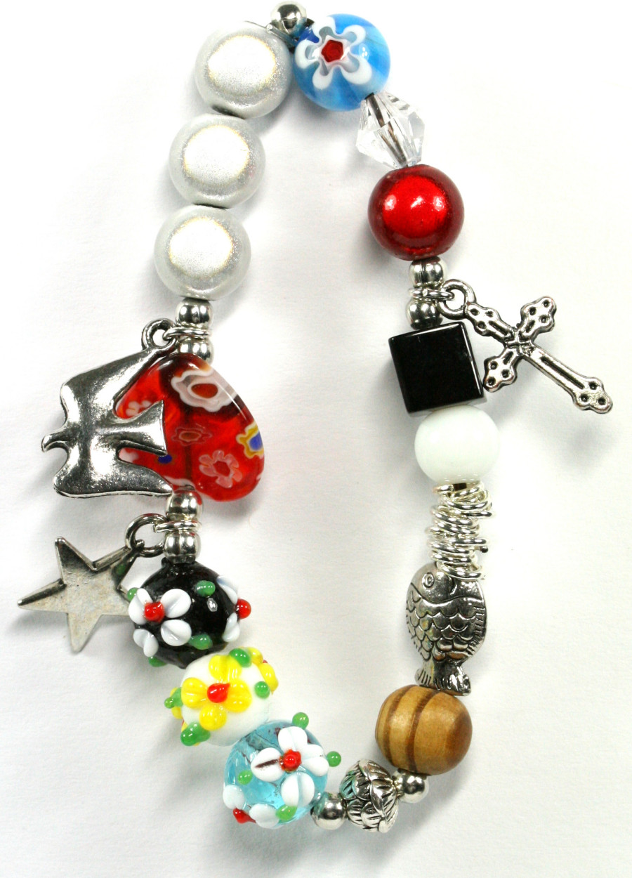 Armband - Das Leben Jesu & bunte Perlen Armband - Das Leben Jesu & bunte Perlen